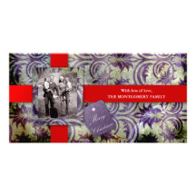 GC | Customizable Photo | Royal Purple Christmas Picture Card