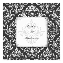 GC | Erika Vintage Damask-Grey Personalized Invites