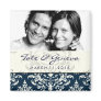 GC | Erika Vintage Damask Save the Date Navy Fridge Magnet