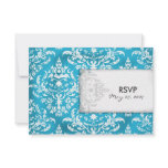 GC | Erika Vintage Turquoise Damask RSVP Personalized Announcements