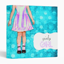 GC | Girly Girl Funky Purple Turquoise Dots Binders