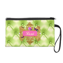 GC Glam Wonderland Gold Lime Tuft Wristlet Purse