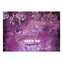 GC | Lusciously Rustic Plum RSVP Fits 5.25x5.25 Custom Invitations