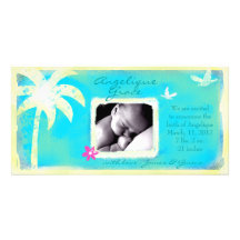 GC | Paradise Found Baby Girl Announcement Photo Cards