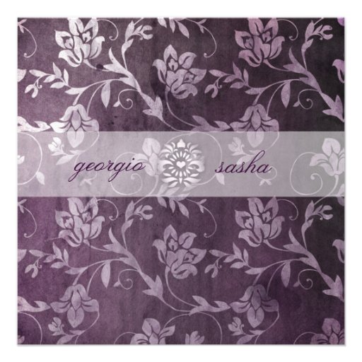 GC | Passionately Purple Floral Vintage Custom Announcements