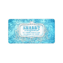 GC Shabby Vintage Blue Swirl Label