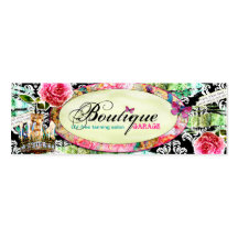 GC Shabby Vintage Charm Black Damask Business Card Templates