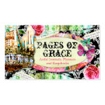 GC | Shabby Vintage Charm Black Damask Business Card Templates