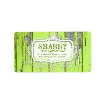 GC Shabby Vintage Lime Green Label