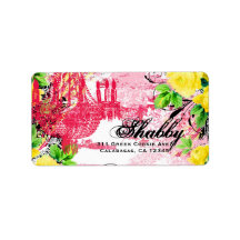 GC Shabby Yellow Rose Garden Couture Chandelier Personalized Address Labels