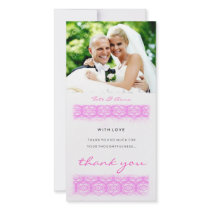GC | Sweet Pink Print Thank You Picture Card