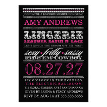 GC Vintage Bachelorette Party Ride em Cowboy Invite