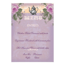 GC Vintage Bridal Shower Tea Party Menu Announcement