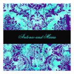 GC |  Vintage Turquoise & Purple Damask Custom Invite