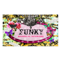 GC | Whimsical Vintage Charm Pink Bee Business Card Template