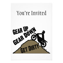 Gear Up Gear Down Dirt Bike Rider Custom Announcement