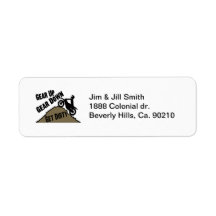 Gear Up Gear Down Dirt Bike Rider Labels