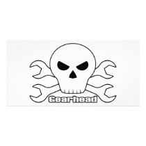 Gearhead Skull Customized Photo Card