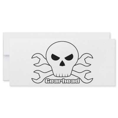 Gearhead Skull Custom Rack Card by boltzdesignz