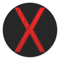 Gebo Rune red Round Stickers