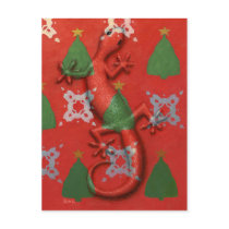 Gecko Christmas postcard