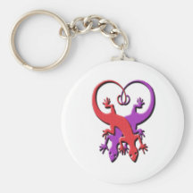 Gecko Heart Keychain