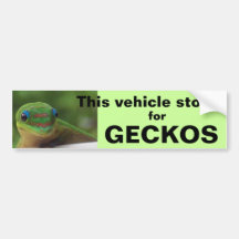 Gecko Warning Sign Bumper Stickers