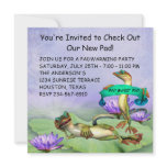 Gecko Water Lily Pad Fun Housewarming Party Personalized Invitations