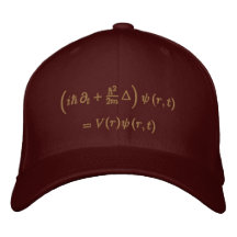 Geek: Cap, Schrodinger equation, Sisal Embroidered Hats