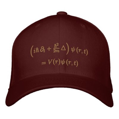 Geek: Cap, Schrodinger equation, Sisal Embroidered Hats