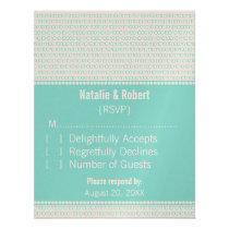 Geek Chic Binary Code Response Card, Aqua invitations