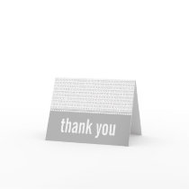 Geek Chic Binary Code Thank You Card, Grey