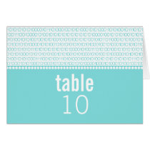 Geek Chic Binary Code Wedding Table Card, Aqua cards