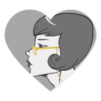 Geek Chic Heart Sticker