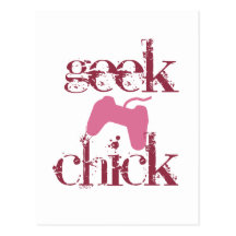 Geek chick post card