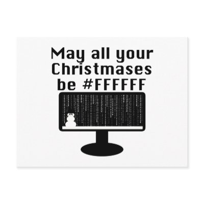 Geek Christmas Postcard by slagathor