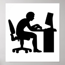 Geek d'ordinateur de bureau affiche