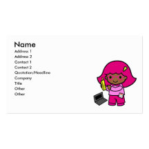geek girl business card template