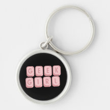 Geek Girl Pink Keyboard Key Chain