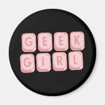 Geek Girl Pink Keyboard Magnets