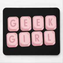 Geek Girl Pink Keyboard Mousepads