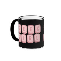 Geek Girl Pink Keyboard Coffee Mugs