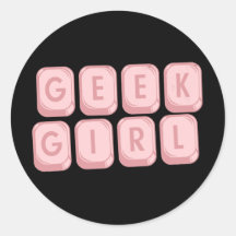 Geek Girl Pink Keyboard Stickers