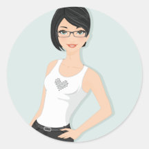 Geek Girl Round Sticker
