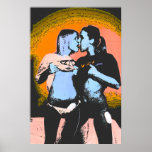 Geek girls kissing with mouses #1 orange print