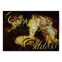 Geek Goddes Botticelli the Birth of Venus Greeting Cards