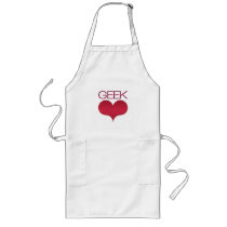 Geek Love (Heart) Apron, Dark Pink