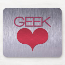 Geek Love (Heart) Mousepad, Dark Pink