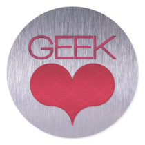 Geek Love (Heart) Stickers, Dark Pink