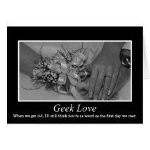 Geek love lasts forever greeting cards